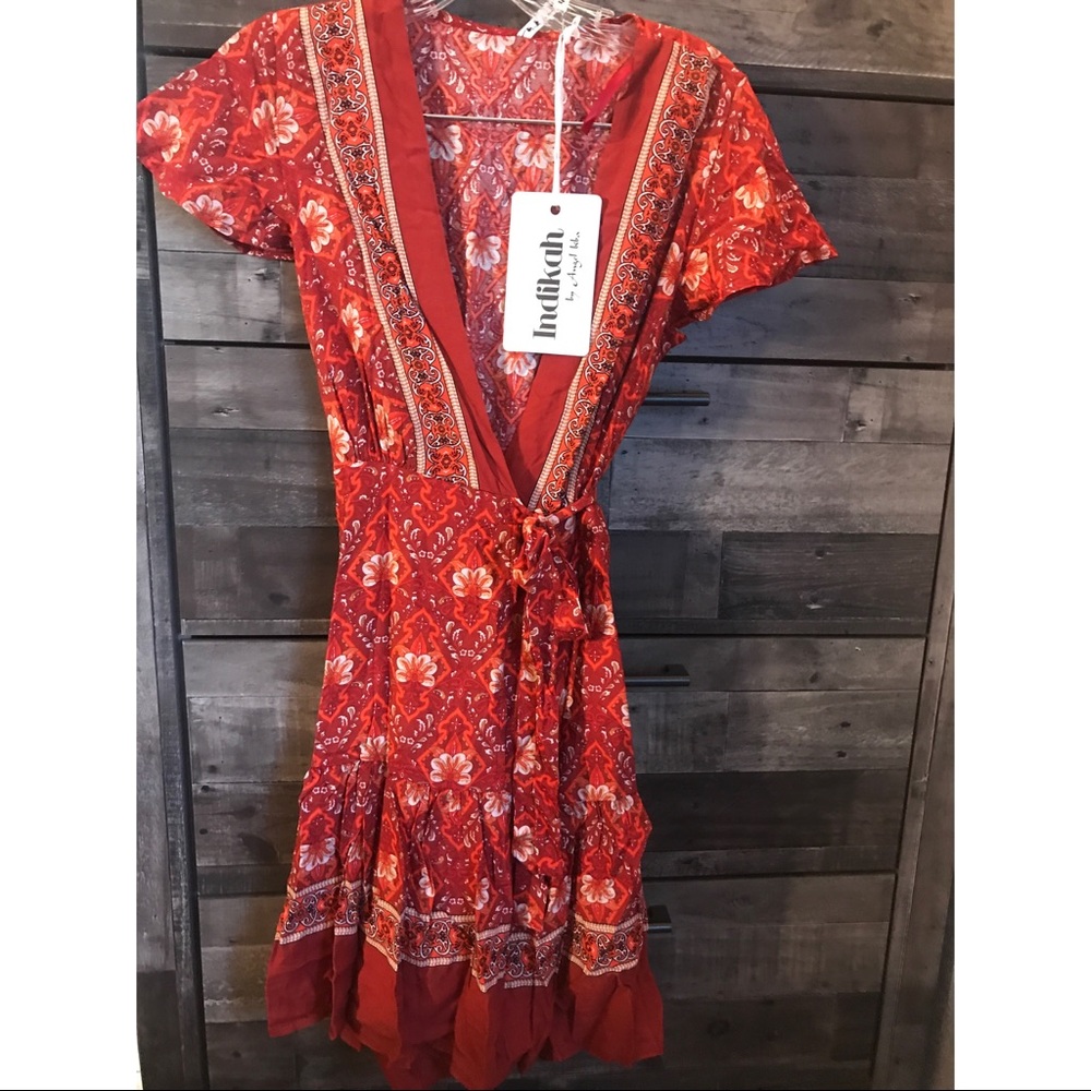 Boho Wrap Mini Dress